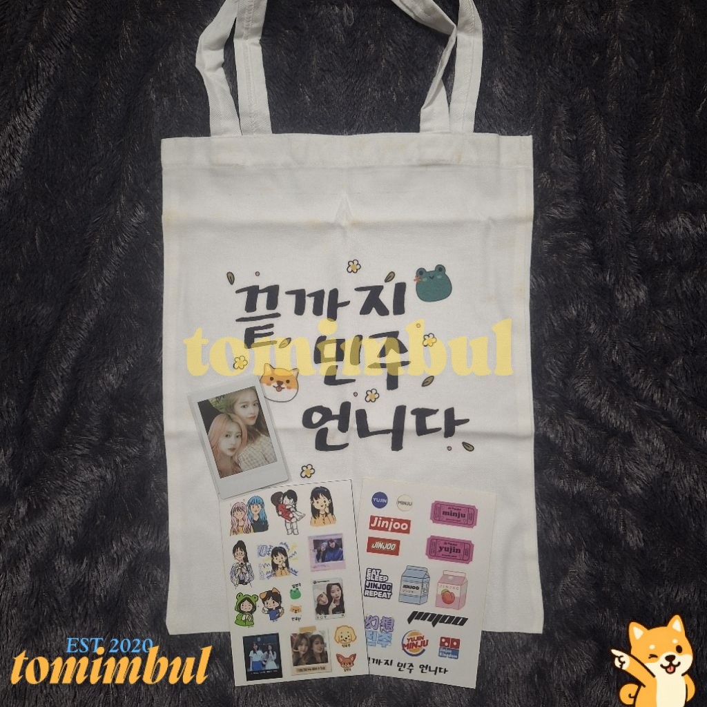 IZONE Yujin Minju IZ*ONE Official Totebag Fanmade Polaroid Photocard Sticker
