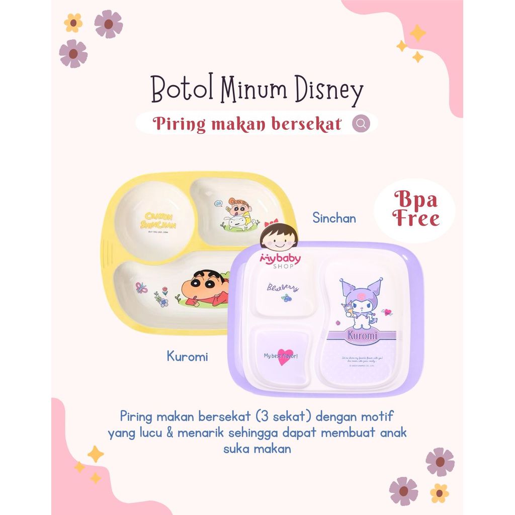 Piring Makan Disney Bersekat (3sekat) - Bpa Free - Piring Makan anak
