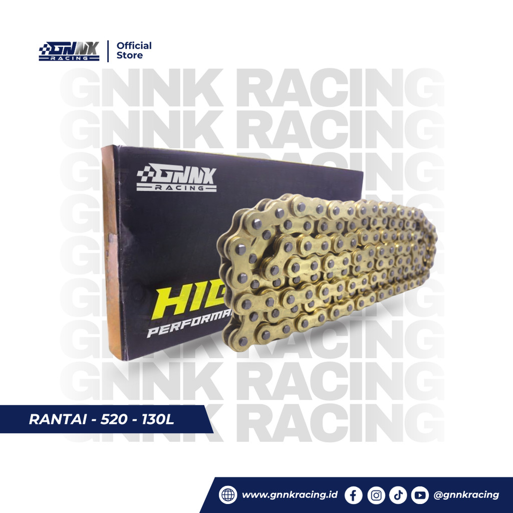 GNNK Racing Rantai 520-130L Warna Gold Type HSBT