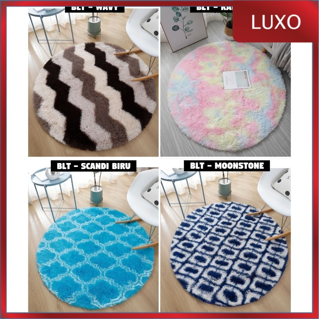 (Efi.Lawrenz) LUXO - Karpet MOTIF BARU Bulat Karpet Alas Lantai Diameter 1 Meter