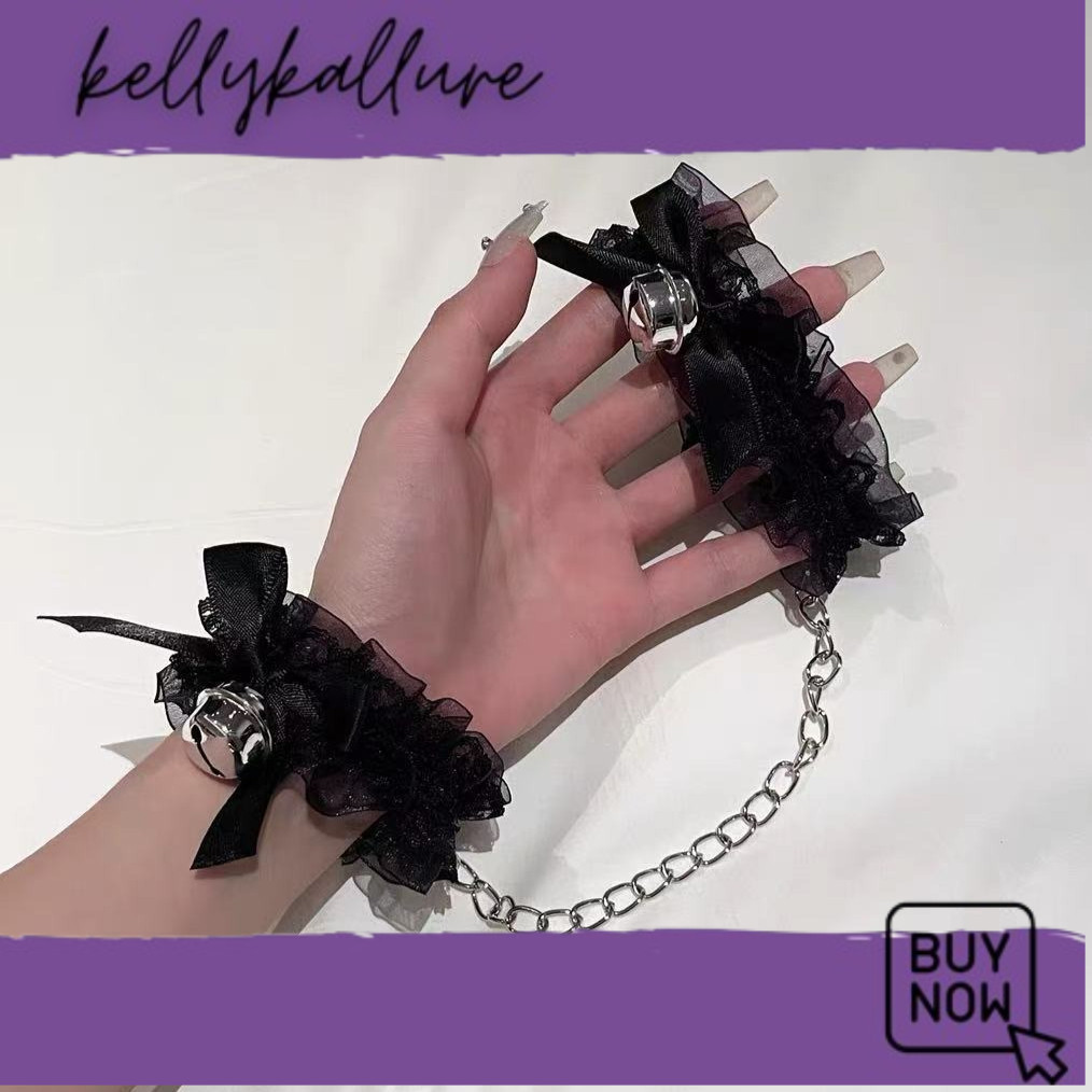 CHELO CH-40 kalung necklace y2k choker wanita bell lonceng rantai sm set lace patch borgol tangan le