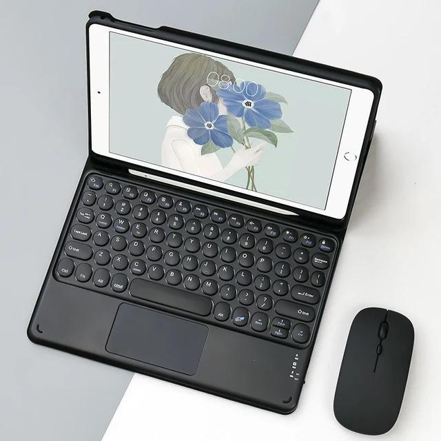 Samsung Tab S6 Lite T610 T615 Book Cover Case Keyboard Touchpad Mouse - Hitam, Keyboard Case