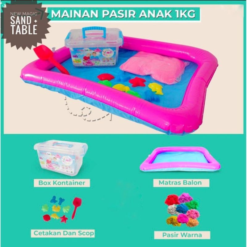 PACKING DUS TEBAL Mainan Magic Sand 1 kg ( Komplit ) dan Mainan reffil Pasir Ajaib DIY pasiran Maina