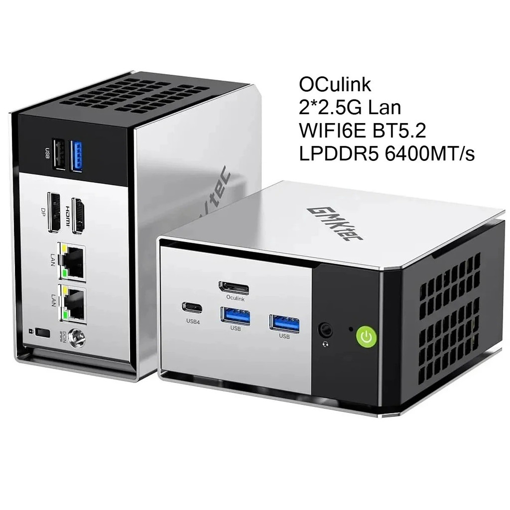 GMKtec M8 Mini PC AMD Ryzen5 PRO 6650H WiFi6E BT5.2 LPDDR5 6400MT/s 16GB 512GB/1TB SSD PCIe3.0 Win11
