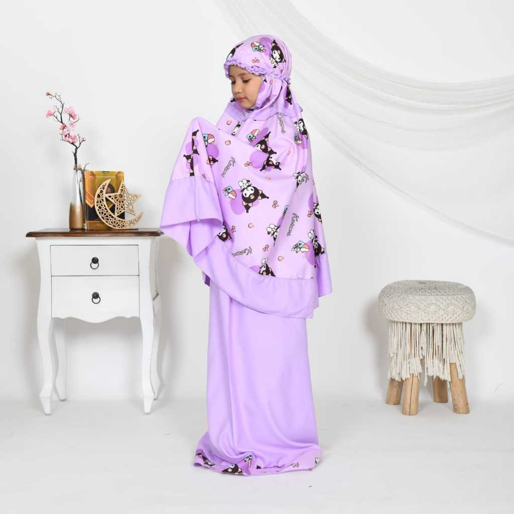 Mukena Anak Perempuan Mukena Anak Kuromi Ungu (TAS SEJADAH) Mukena Anak Anak Mukena Anak Murah Sejad