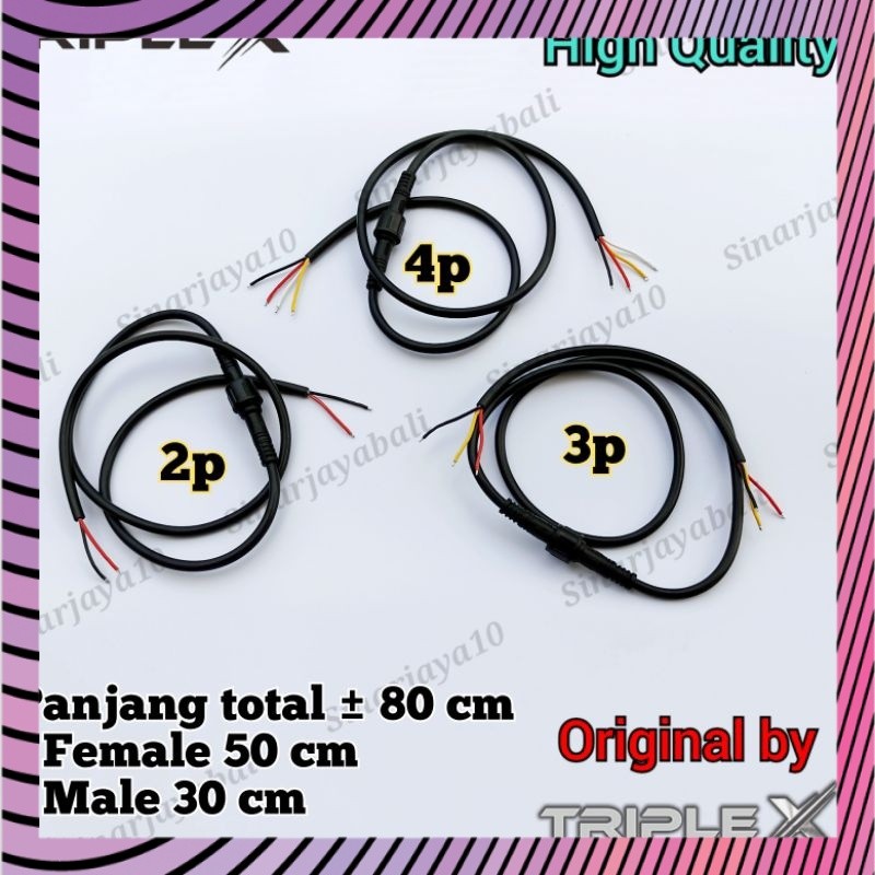 BERKUALITAS sambungan kabel bulat waterproof konektor 2pin 3pin 4pin soket 2p 3p 4p 2 3 4 p pin lamp