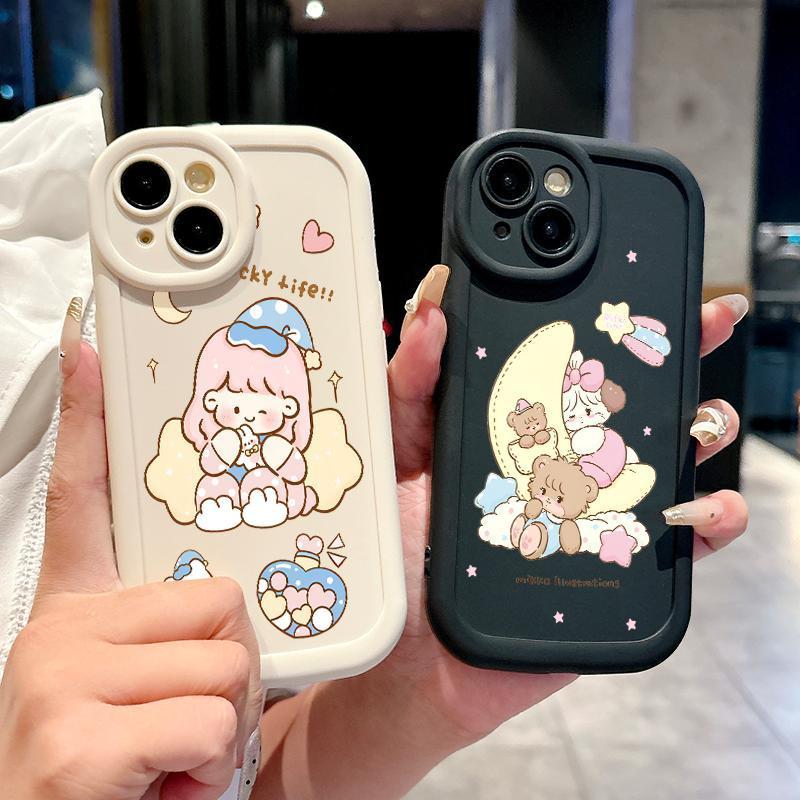 Soft Case For POCO X3 NFC Pro C75 M5s Silicon Camera Lucu Gadis Beruang Cassing Hp Casin