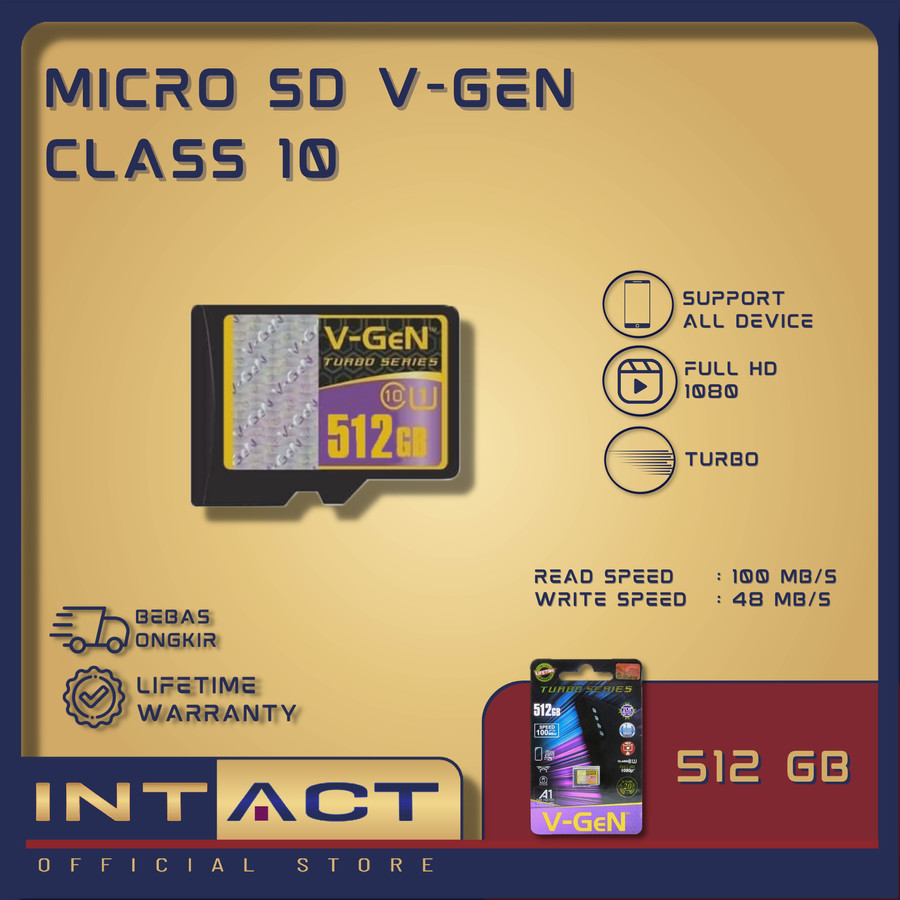 MicroSD V-GeN Turbo 512GB Class 10 Memory Card Micro SD VGEN