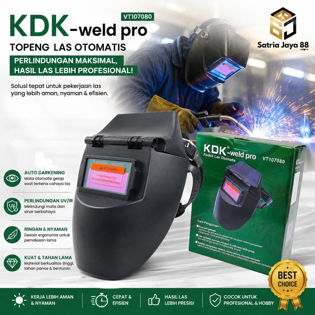 KEDOK LAS  OTOMATIS KDK / TOPENG LAS MERK KDK / HELM LAS OTOMATIS KDK