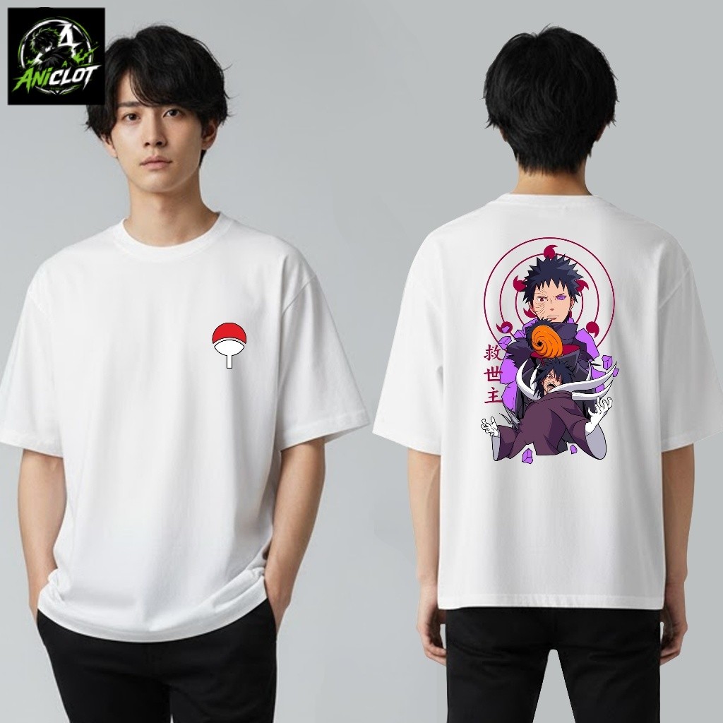 PROMO T-Shirt Baju Kaos Anime Naruto Shipudden Uchiha Obito Unisex Pria Wanita Bahan Cotton Combed P