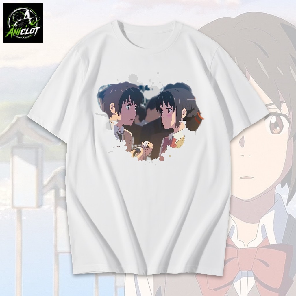 PROMO T-Shirt Kaos Anime Kimi no Nawa Mitsuha Taki Unisex Bahan Cotton Combed Premium Nyaman