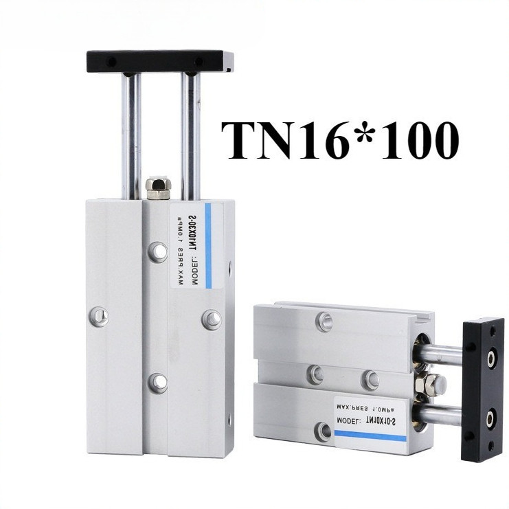 Silinder Pneumatik TDA TN16 Stroke 100mm Double Acting Air Cylinder Alloy Double Rod TN 16 x 100