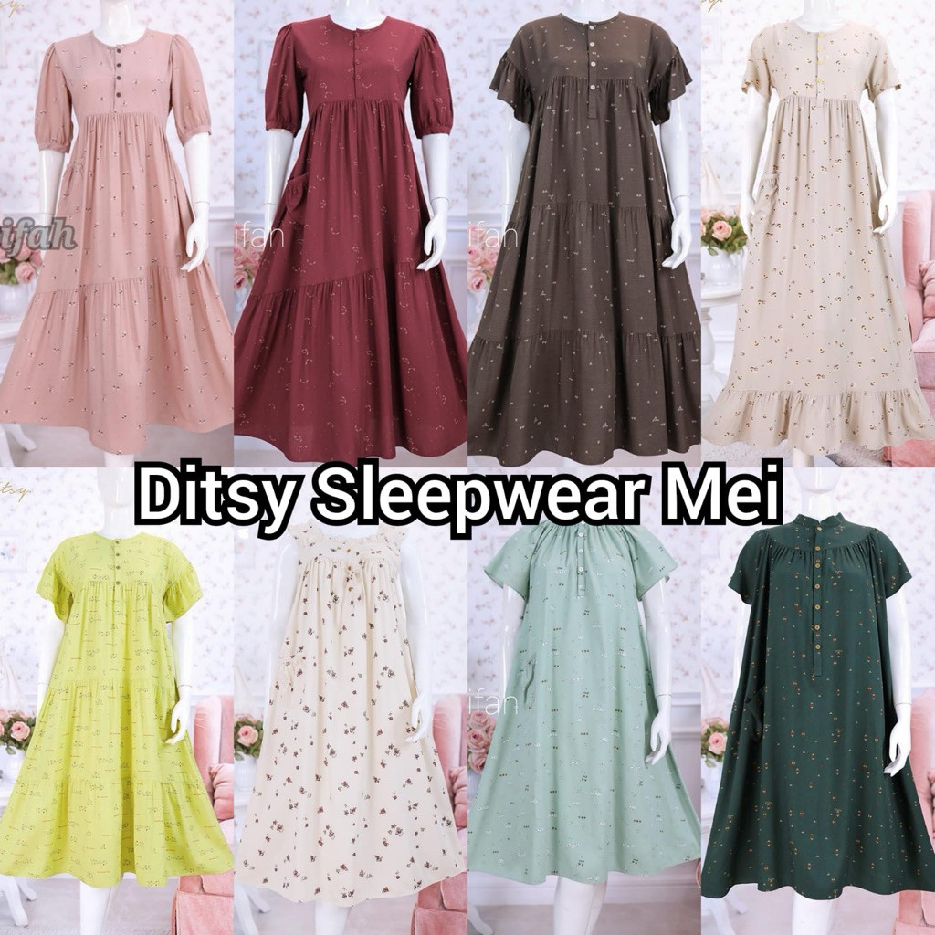 Promo 5.5 Ditsy Sleepwear Daster Mei S M L XL XXL Ivara Vintage Liriel Sleeveless Perla Nightdress R
