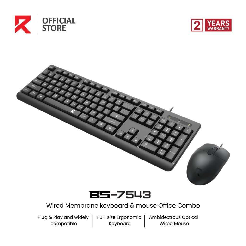 Redragon BS-7543 Wired Membrane keyboard & mouse Office Combo