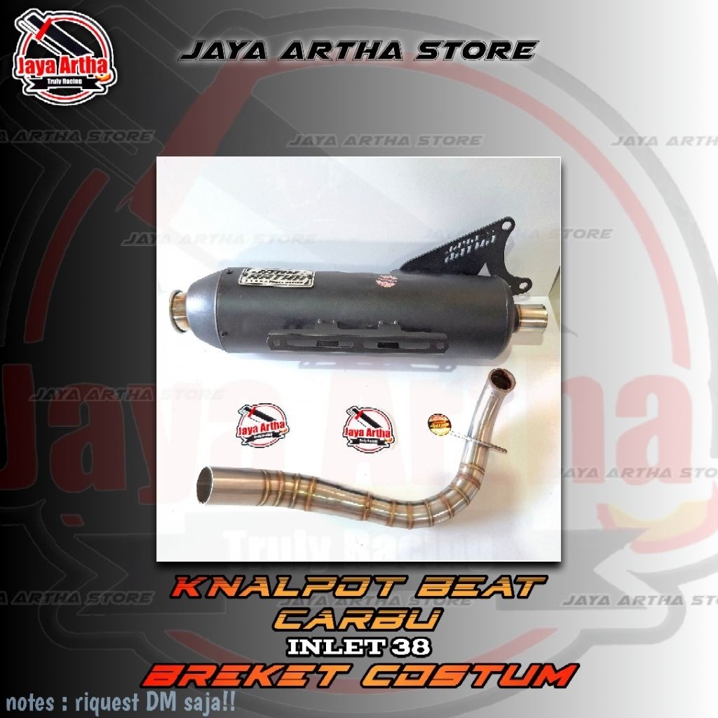 Knalpot Jaya Artha Beat Carbu inlet 38 Type SR Black | Knalpot Beat Carbu Inlet 38 Original Jaya Art