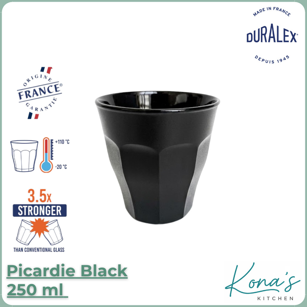 Duralex Picardie Black 25 CL / Gelas Duralex 250 Ml (1027KB06)