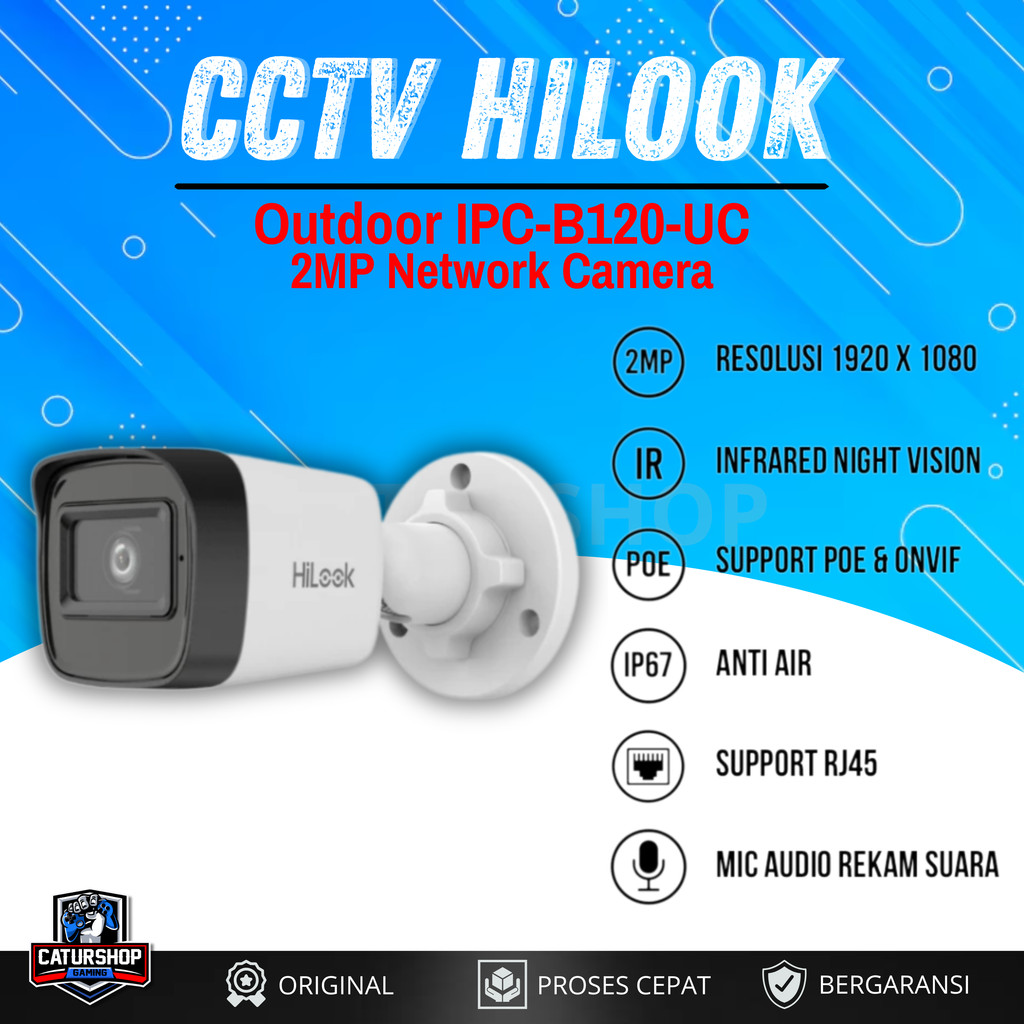 Hilook IP Camera 2MP Audio IPC-B121HE-UC Outdoor Kamera CCTV / Camera CCTV / Ip Camera