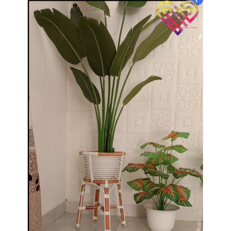 ReadySTANDING POT ROTAN/VAS BUNGA ROTAN/POT BUNGA ROTAN AESTHETIC