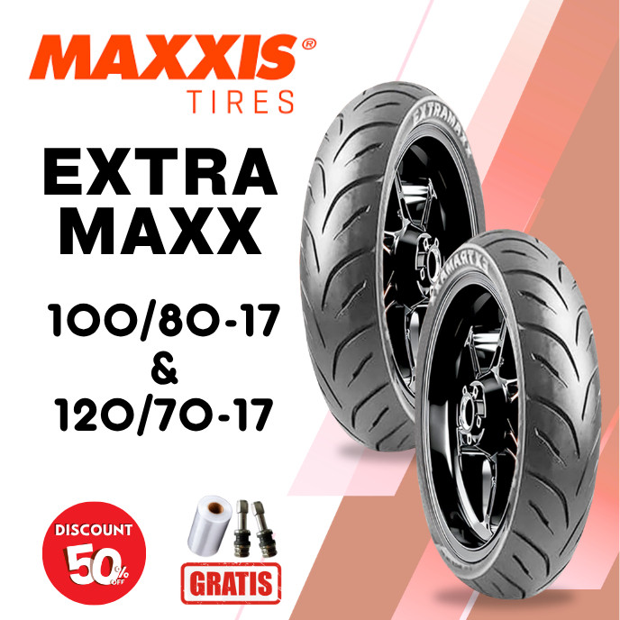 SEPASANG Ban Motor MAXXIS EXTRAMAXX 100/80 & 120/70 RING 17 Tubeless