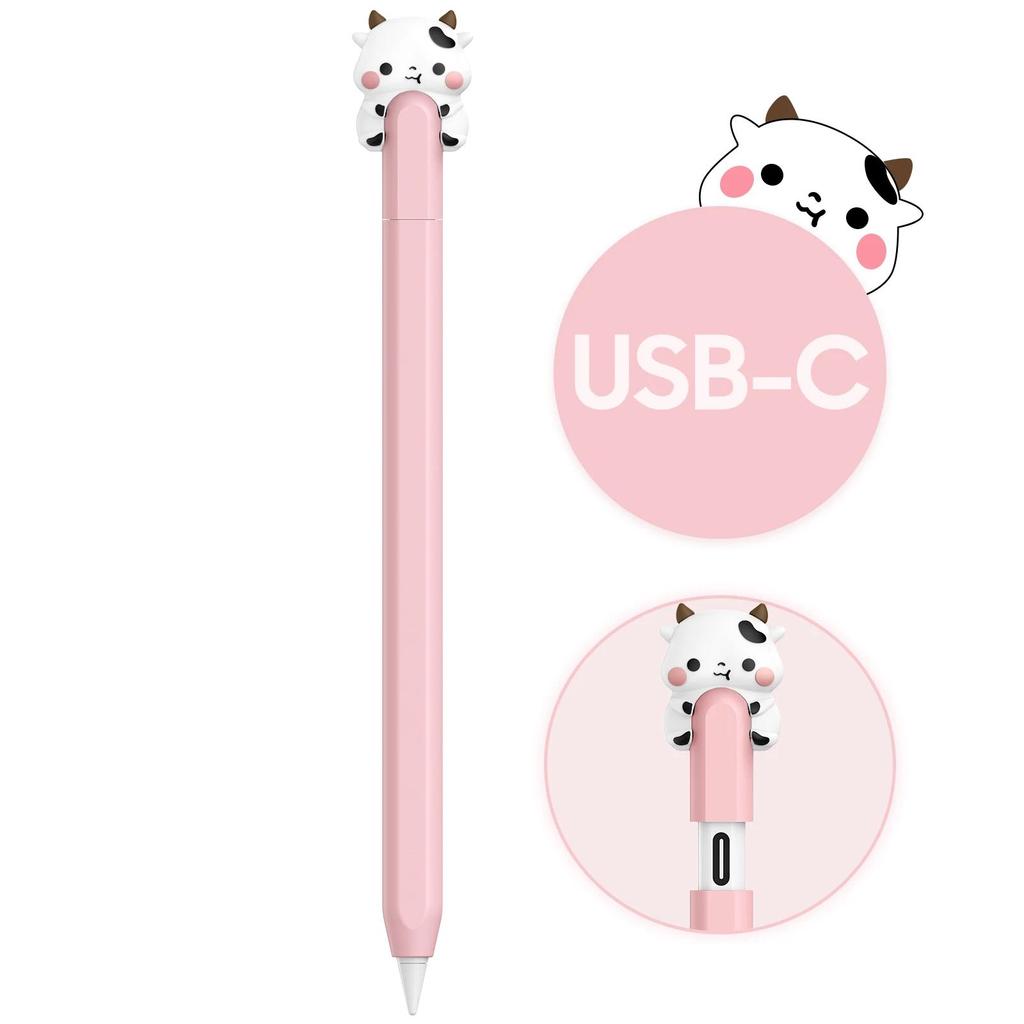 For Apple Pencil 3 USB type C Pencil Case Silicone Anti-Scratch Sleeve Cute Cartoon Pen Cover