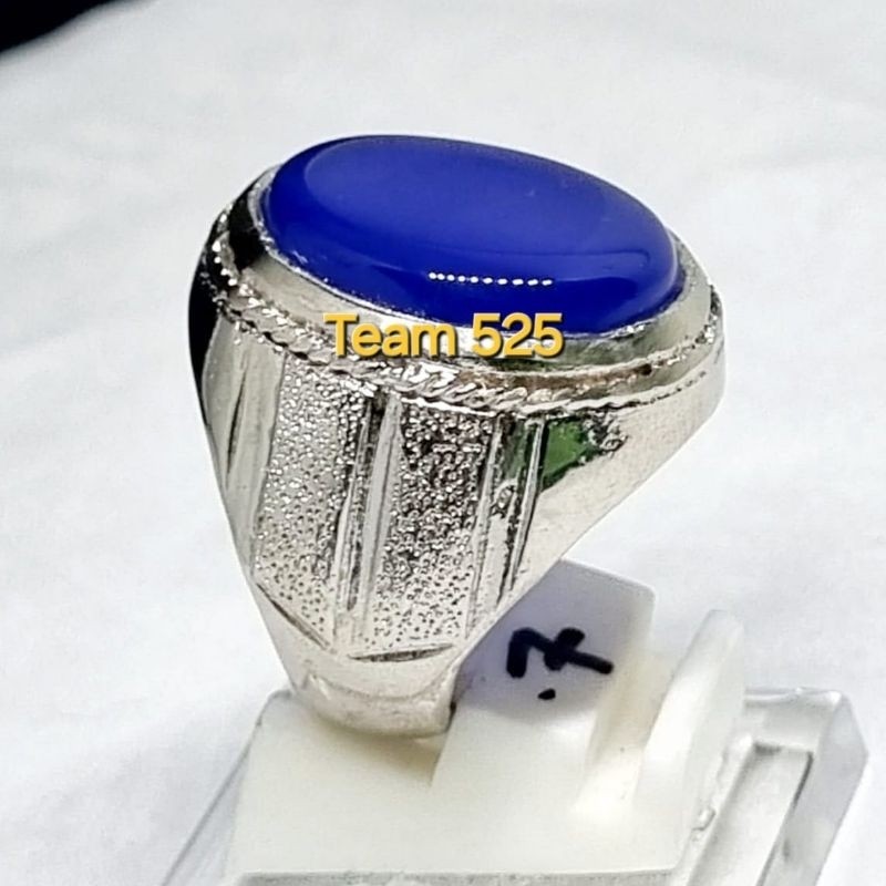 Cincin batu yaman biru kristal asli original yahman / yahmani / habasy / ahmer akik 525