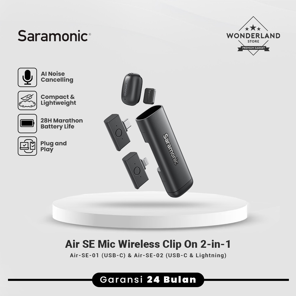 Saramonic Air SE Mic Wireless Clip On 2-in-1 Magnetic Mikrofon Super Mini Vlog HP