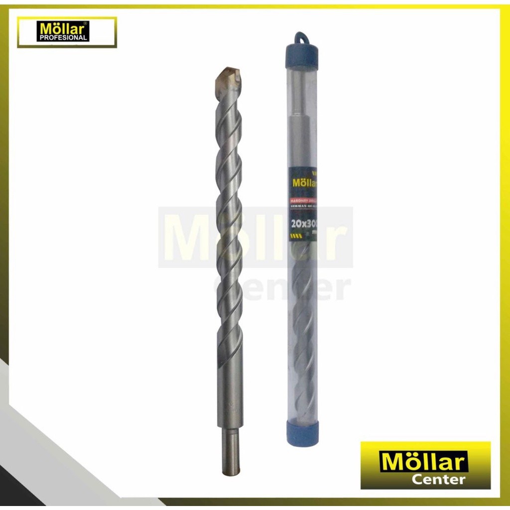 MOLLAR - Mata Bor Tembok PANJANG 20mm 20 mm - Mata Bor Beton Panjang 30cm - Bor Lubang Dinding - Mas