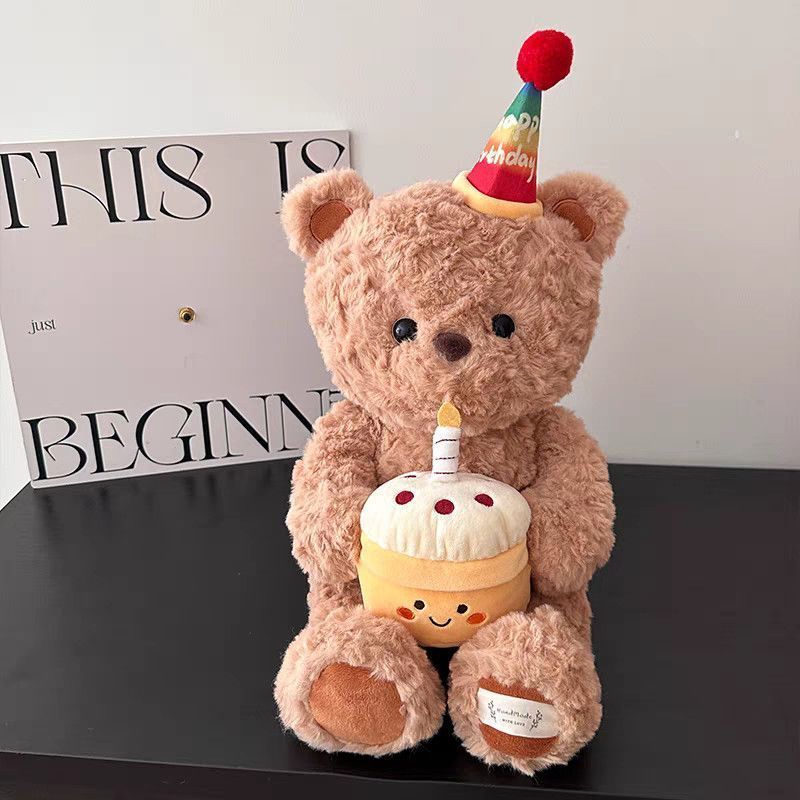 Boneka beruang, bantal tidur, boneka beruang kue, hadiah ulang tahun untuk anak perempuan.