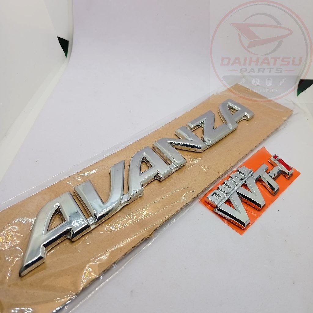 Emblem Logo Tulisan Avanza & Dual Vvti Original