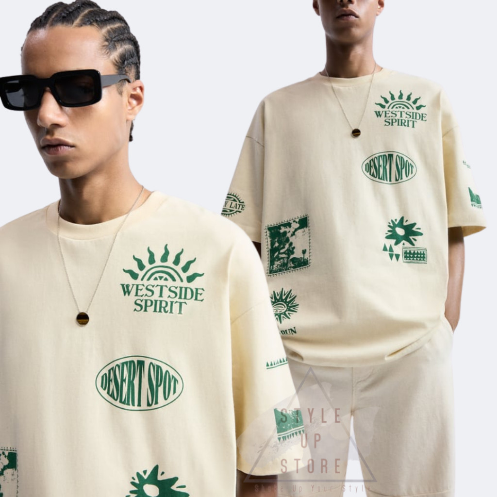 Ready Stok - [ STYLEUPSTORE ] ZARA OVERSIZE WESTSIDE GRAPHIC