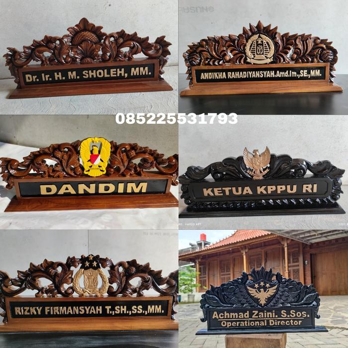 papan nama ukiran kayu jati