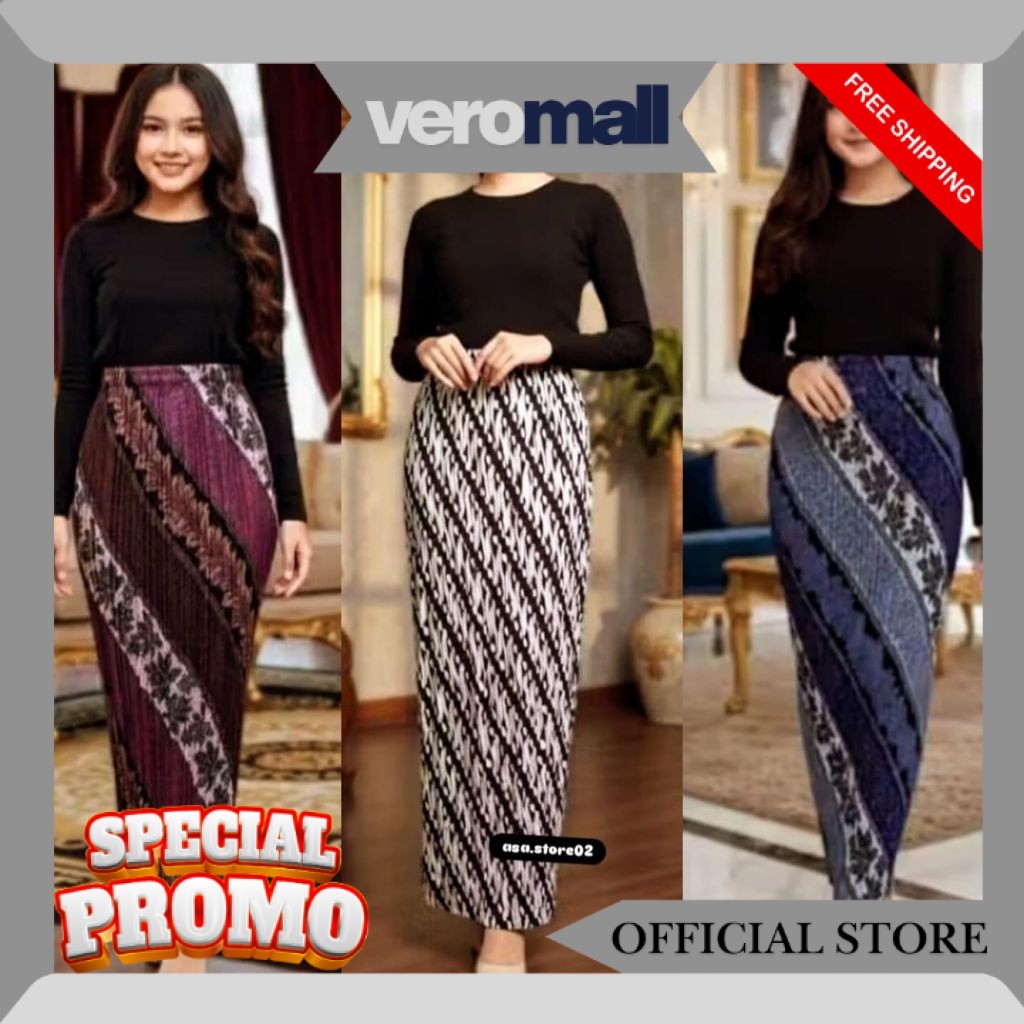 Rok Plisket Batik Kebaya/Rok Wiru/Rok Instan JM