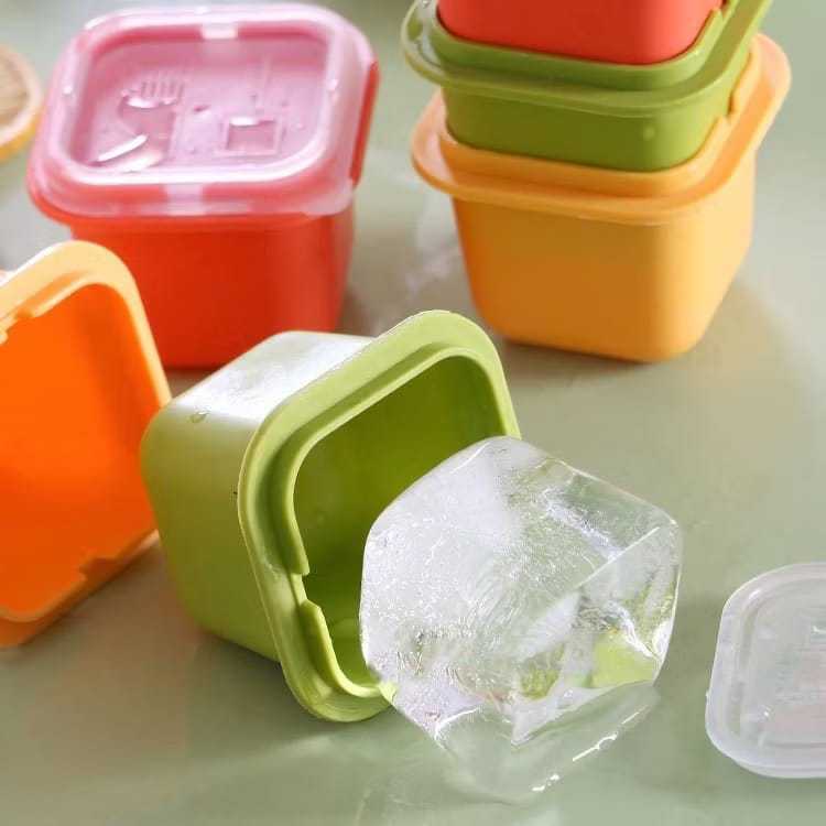 Kotak Mini Cetakan Es Batu Puding Jelly Kotak Kecil Cetakan Dengan Tutup Serbaguna