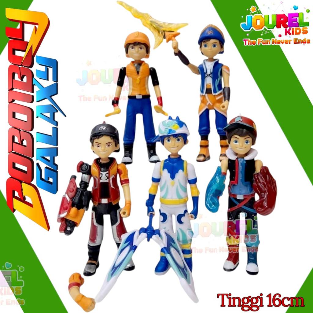 Action Figure BoBoiBoy Galaxy Set 5 Pcs Tinggi 16cm - Mainan Miniatur Pajangan & Topper Kue / Boboib