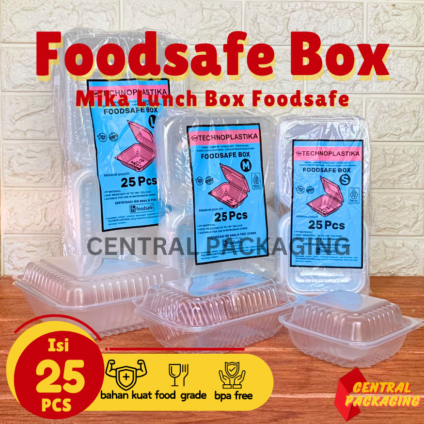 Central Packaging - Mika Lunch Box Food Pack Foodsafe S M L / Kotak Mika Dimsum Nasi Jajan Bento