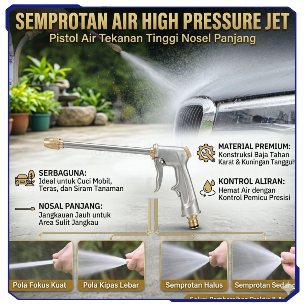 Semprotan Air Steam Cuci Jet Mobil Water Gun - WRTY345