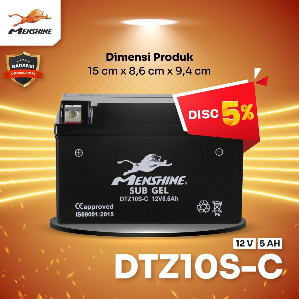 Menshine Aki Motor Sub-Gel DTZ10S-C - 8.6Ah