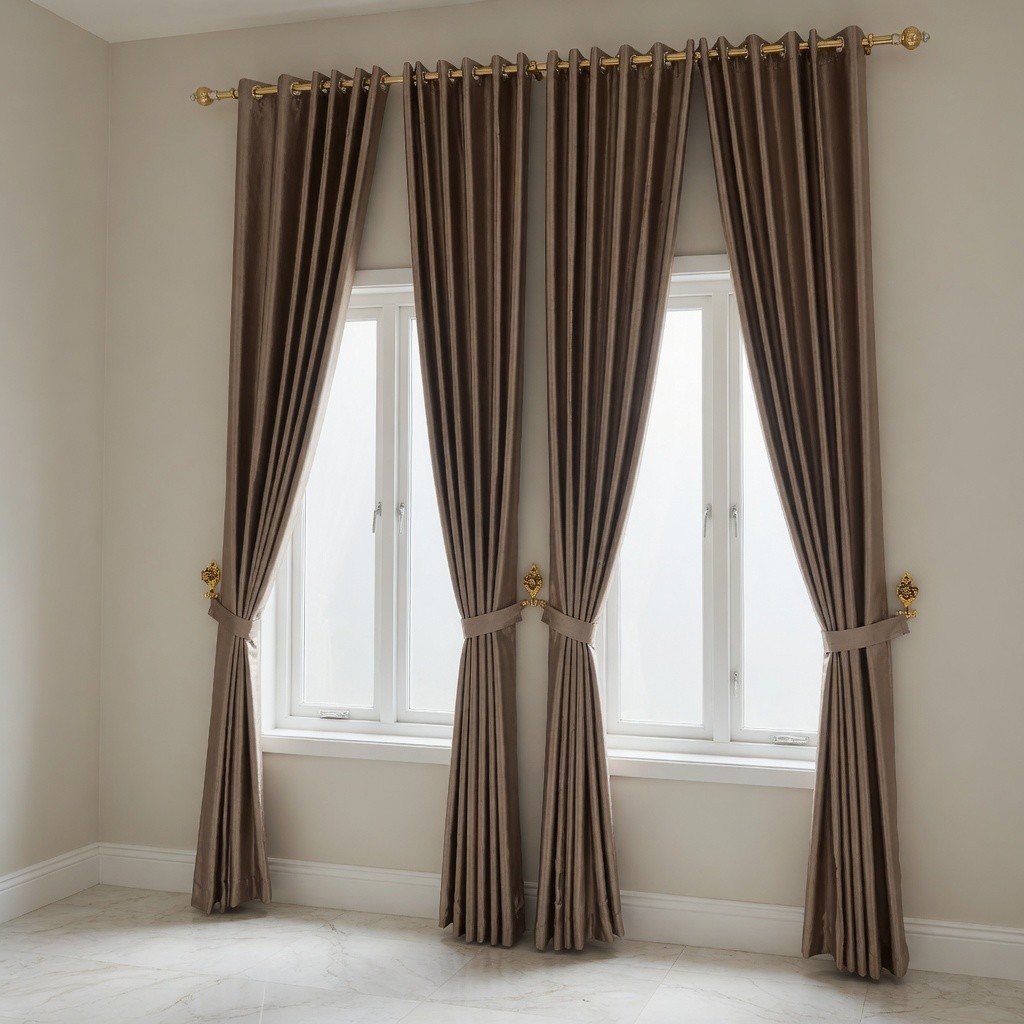 Gorden Jendela Pintu Blckout Polos Glossy Premium Lebar Custom Panjang 250 - 270 Cm Aesthetic