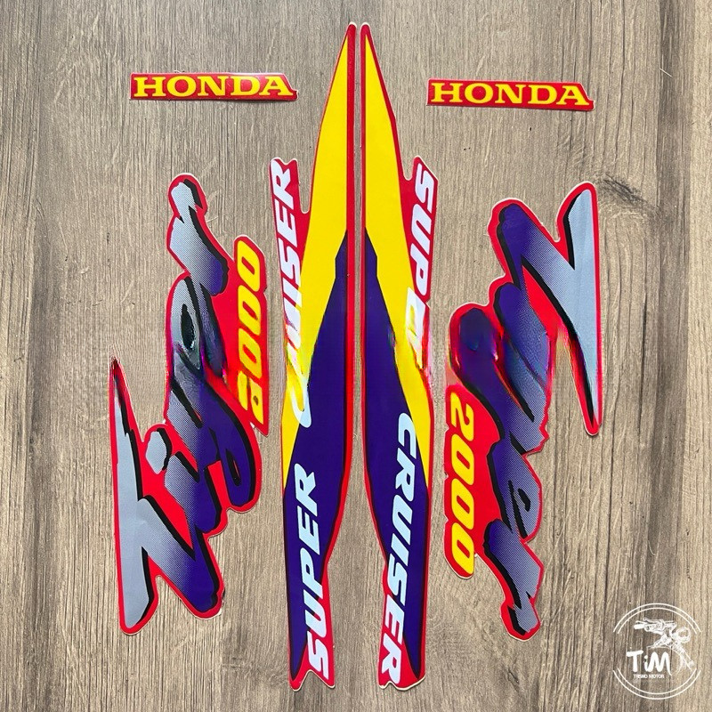 striping stiker les Honda Tiger lawas 2000 1996 body merah sticker list polet tilas TIGER standar te