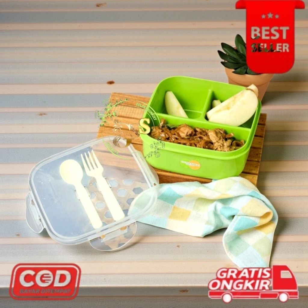 [RP] Tempat Makan Segi Plastik Sekat TNKS 1132 golden Sunkist