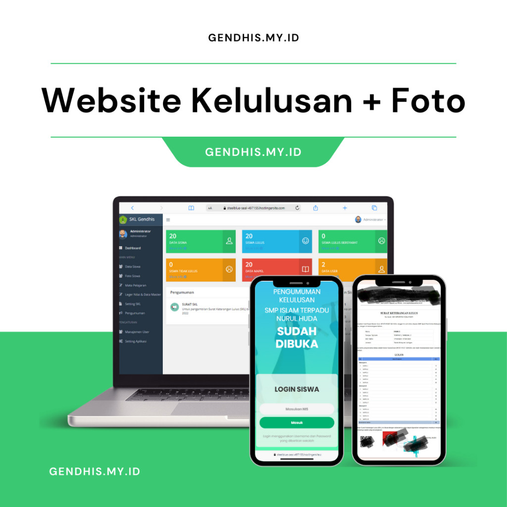 Aplikasi Info Lulus Surat Keterangan Lulus SKL dengan Foto Siswa berbasis Website Source Code