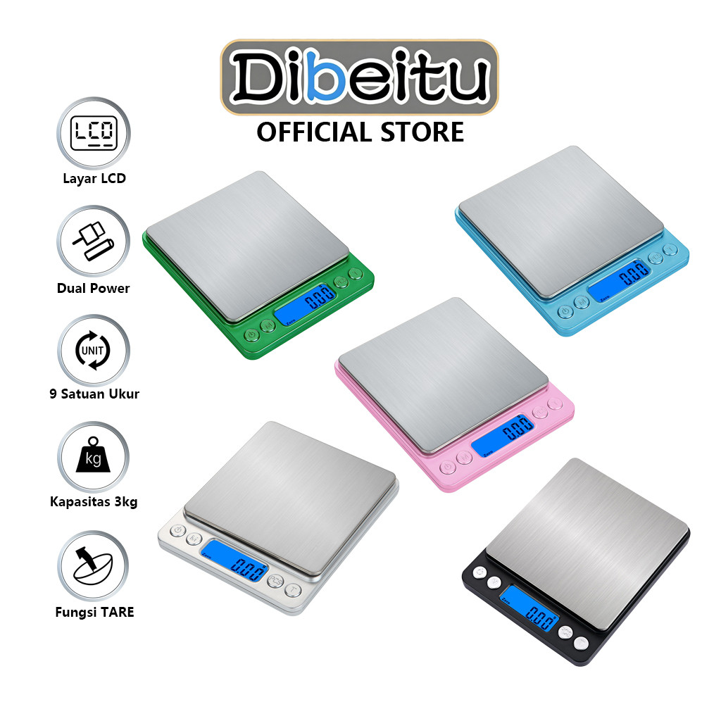Timbangan Dapur Digital USB Charge 3kg Akurasi 0.01g Timbangan Elektronik Portabel Berukuran Kecil
