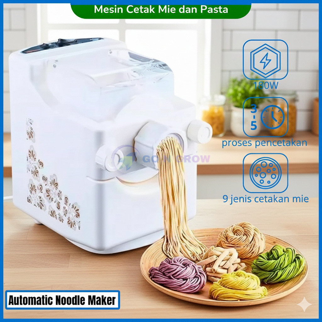 Mesin Cetak Mie & Pasta Otomatis Automatic Alat Pembuat Mie Pasta Noodle Maker Elektrik Portable 9 J