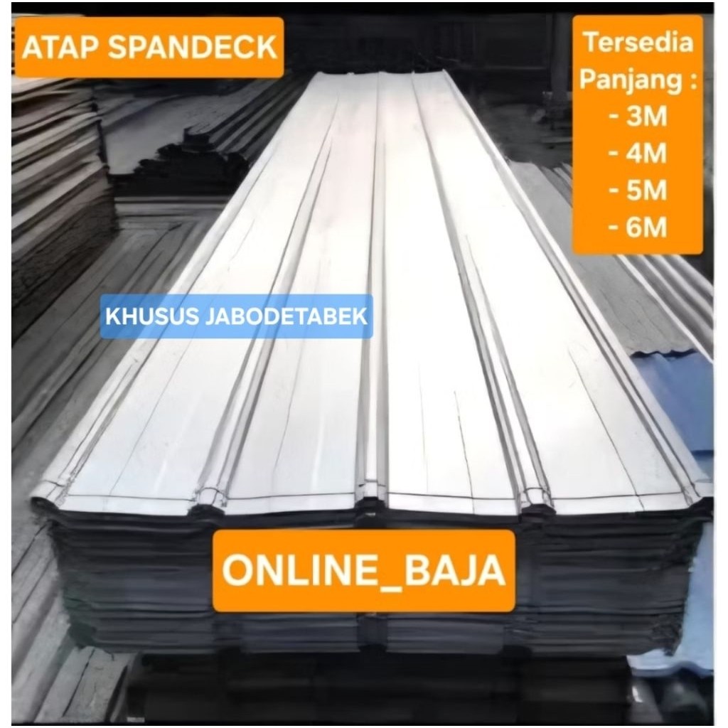 FUJA.ID Spandeck / Spandek Atap 0.30 mm FULL Panjang Dari 3m , 4m , 5m , 6m