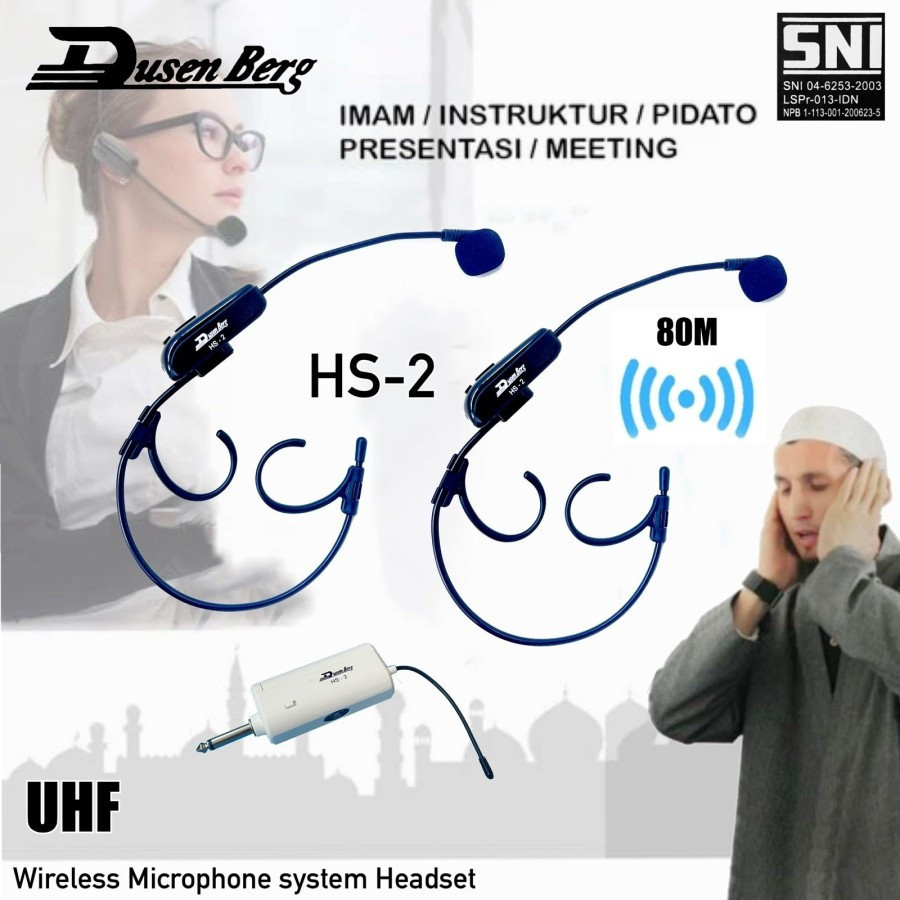 Mic imam Bando 2 Wireless DUSENBERG HS 2 , Connect Amplifier Toa Original