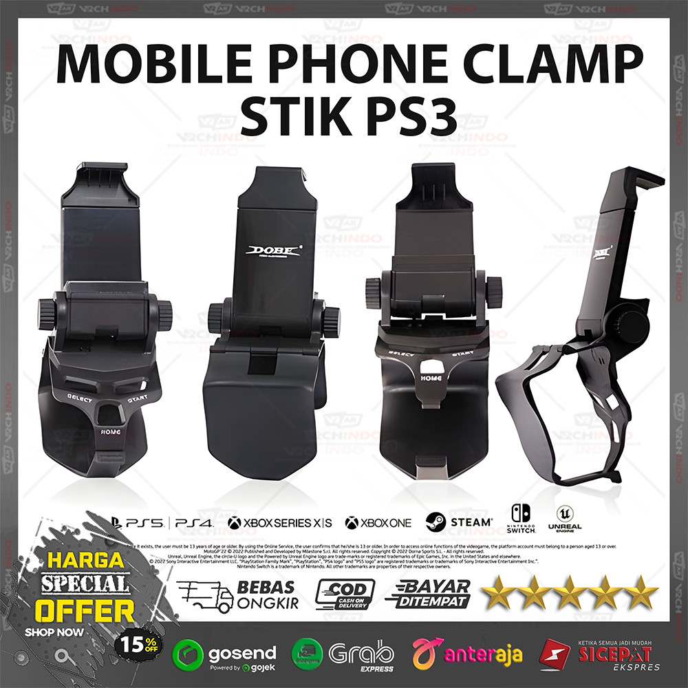 Dudukan HP Stik PS3 / DS3 Phone Clamp Bracket Universal Untuk Controller Mobile Game High Quality