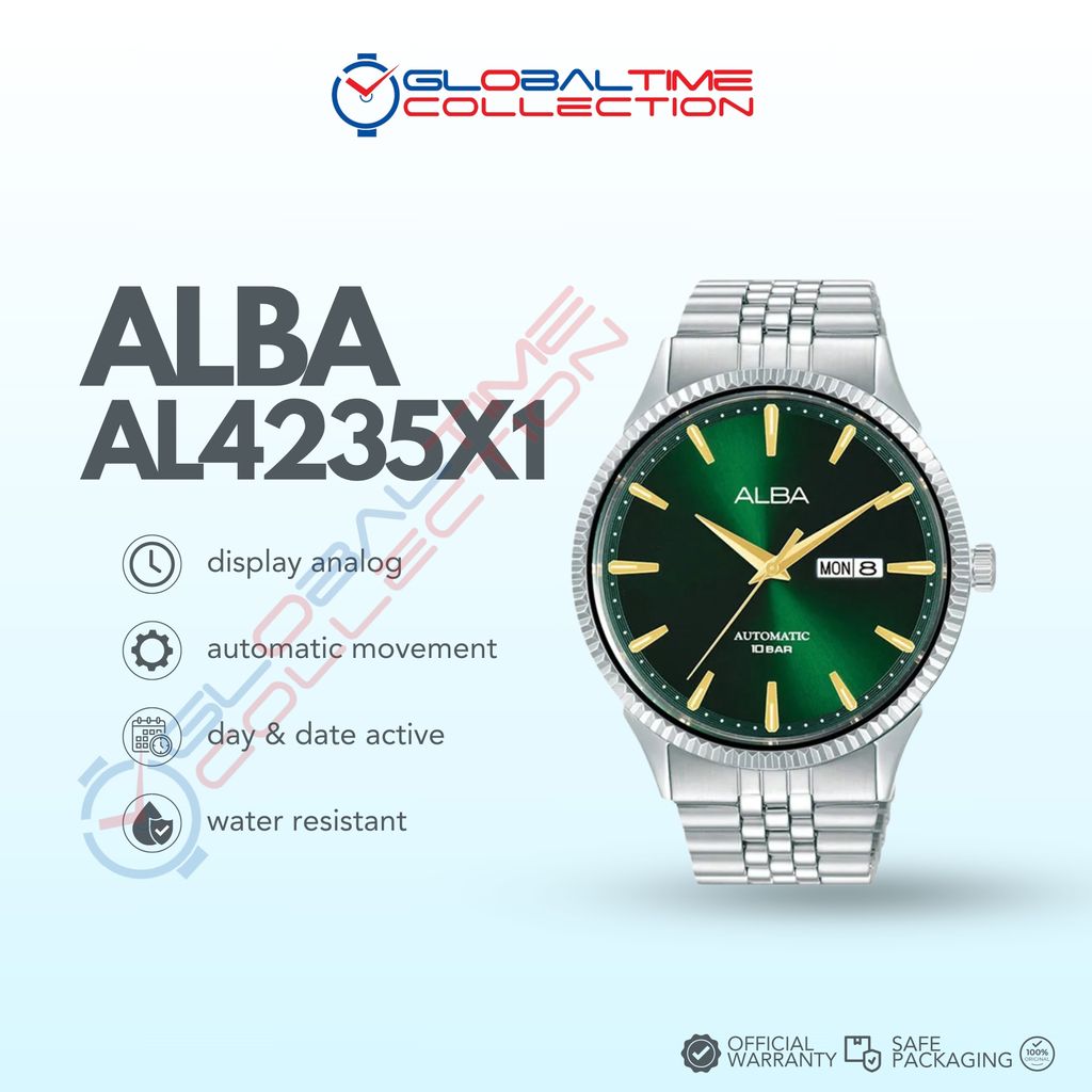 Alba Mechanical AL4235X1 Automatic Men Green Dial Stainless Steel Strap