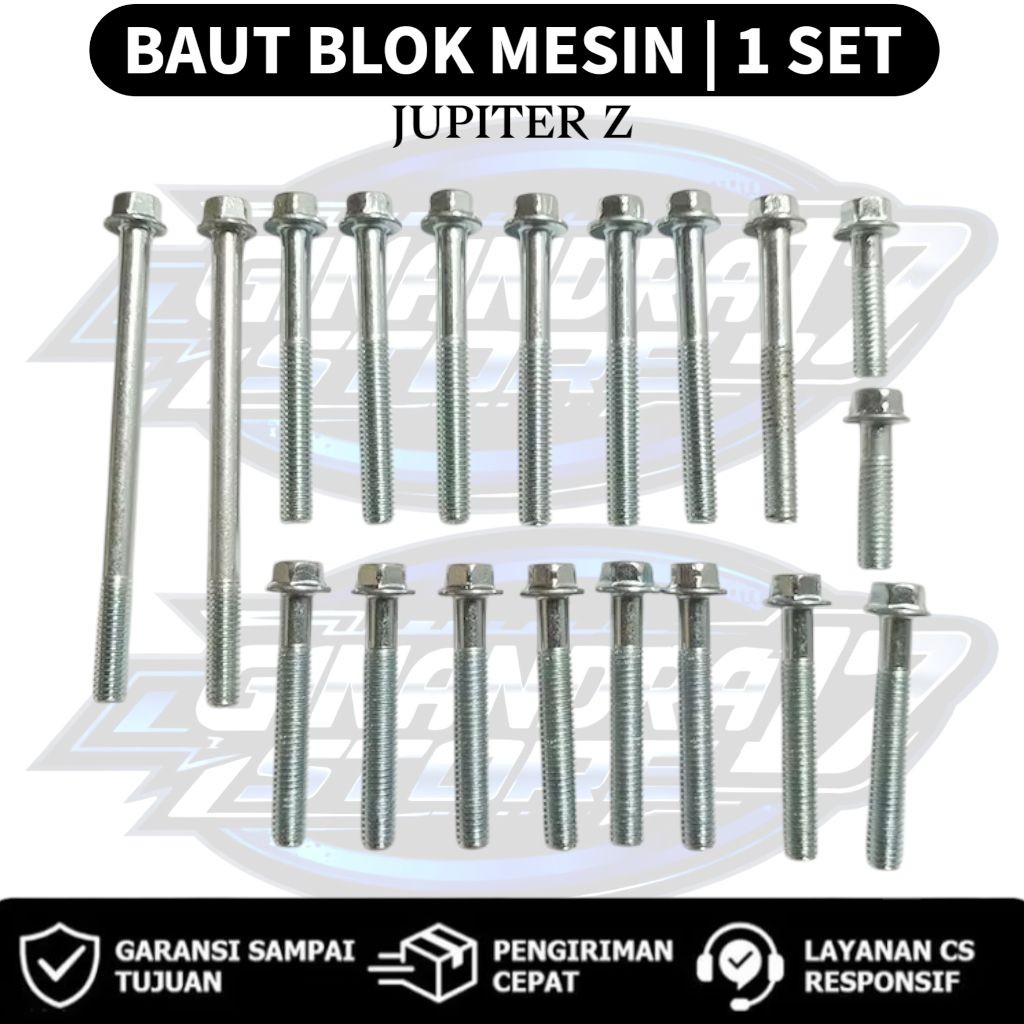 Baut Blok Mesin 1 SET Yamaha Jupiter z lama / Baut Blok Mesin 1SET Motor Jupiter z 2001-2003
