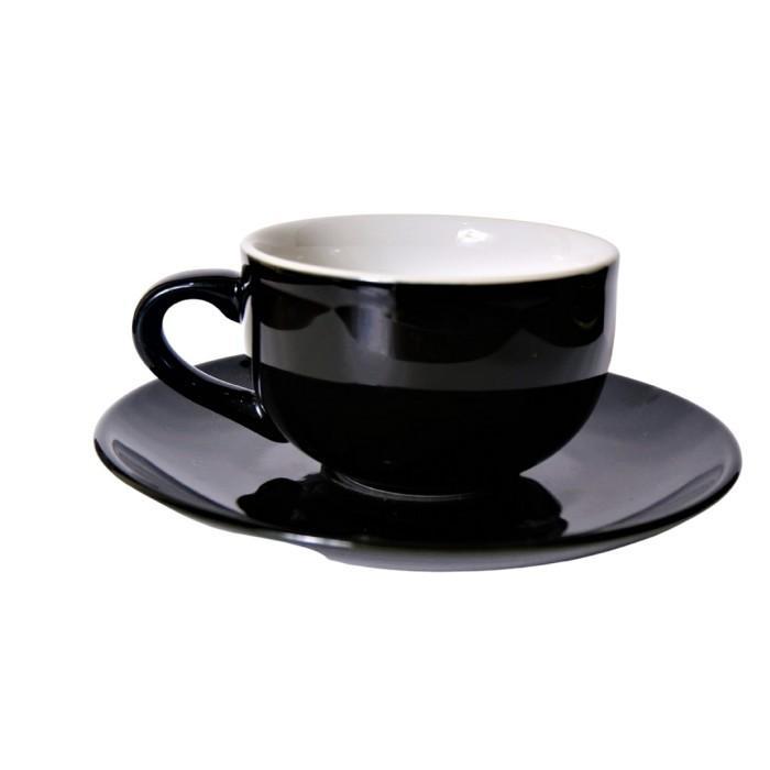 BRESCIA Coffee Cup I Cappucino Cup Porcelain I Cangkir Kopi Susu - Hitam