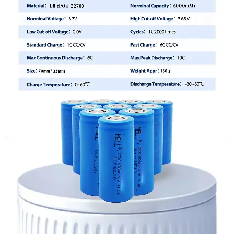 Soul_Fantasy Baterai Pju Lifepo4 32700 3.2V 6Ah 6000Mah Lithium Iron Phosphate Battery 32700 Lifepo4